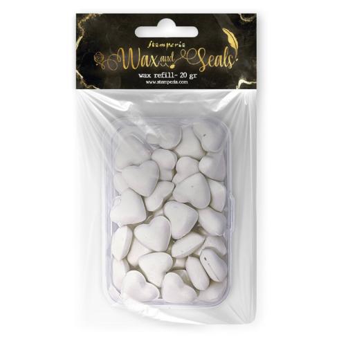 Stamperia - Wachsperlen "Heart Shape Pearl White" Wax and Seals Beads 20g