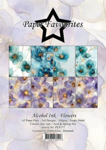 Paper Favourites - Designpapier "Alcohol Ink Flowers" Paper Pack A5 - 24 Bogen