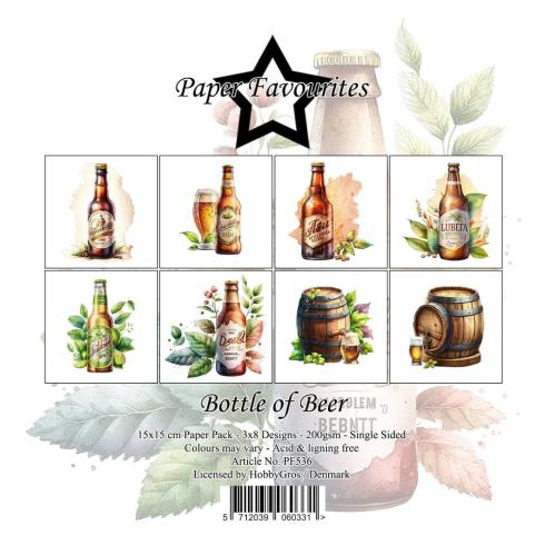 Paper Favourites - Designpapier "Bottle of Beer" Paper Pack 6x6 Inch - 24 Bogen