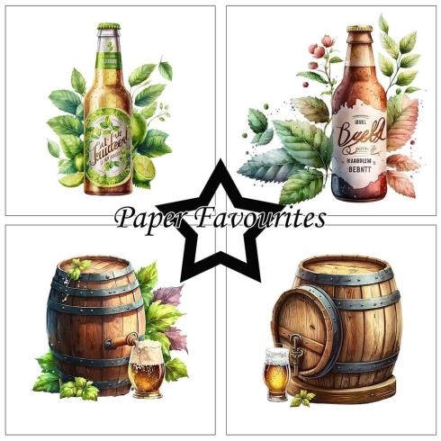 Paper Favourites - Designpapier "Bottle of Beer" Paper Pack 6x6 Inch - 24 Bogen