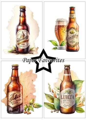 Paper Favourites - Designpapier "Bottle of Beer" Paper Pack A6 - 24 Bogen