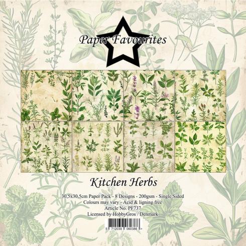 Paper Favourites - Designpapier "Kitchen Herbs" Paper Pack 12x12 Inch 8 Bogen