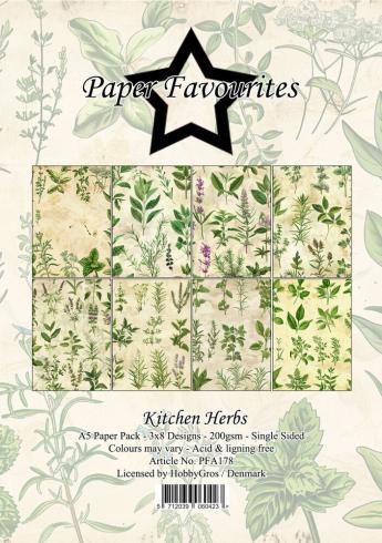 Paper Favourites - Designpapier "Kitchen Herbs" Paper Pack A5 - 24 Bogen