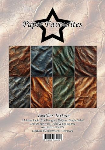 Paper Favourites - Designpapier "Leather Texture" Paper Pack A5 - 24 Bogen