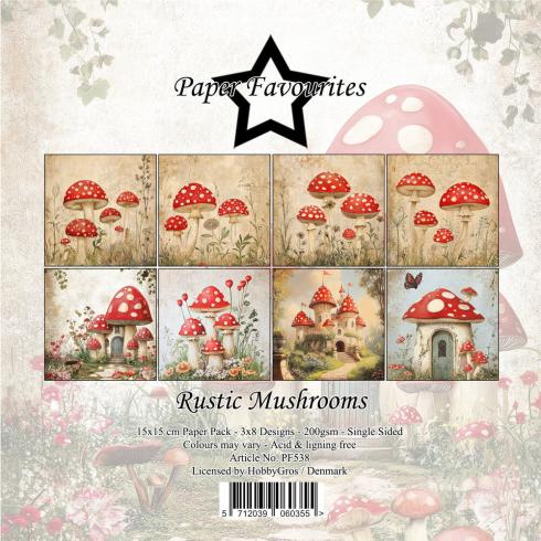Paper Favourites - Designpapier "Rustic Mushrooms" Paper Pack 6x6 Inch - 24 Bogen