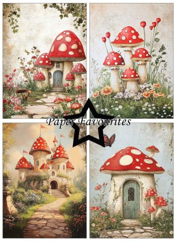 Paper Favourites - Designpapier "Rustic Mushrooms" Paper Pack A6 - 24 Bogen