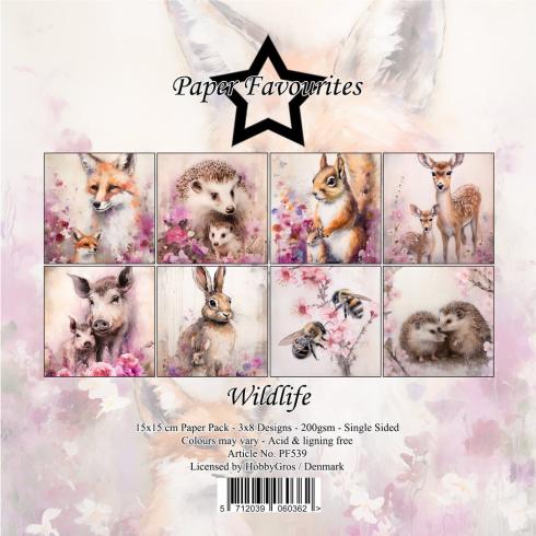 Paper Favourites - Designpapier "Wildlife" Paper Pack 6x6 Inch - 24 Bogen