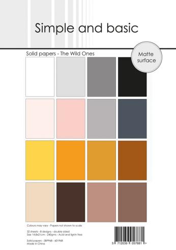 Simple and Basic - Cardstock "The Wild Ones" Solid Papers A5 - 32 Bogen 