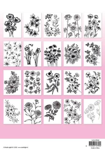 Studio Light - Ausmalbilder "Flowers" Coloring Pages 5,8x8,3 Inch - 20 Bogen