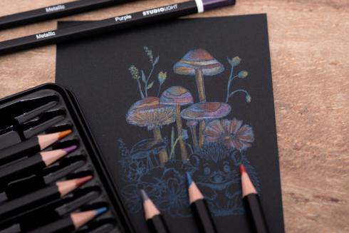 Studio Light - Buntstifte "Metallic" Artist Quality Pencils 12-teilig