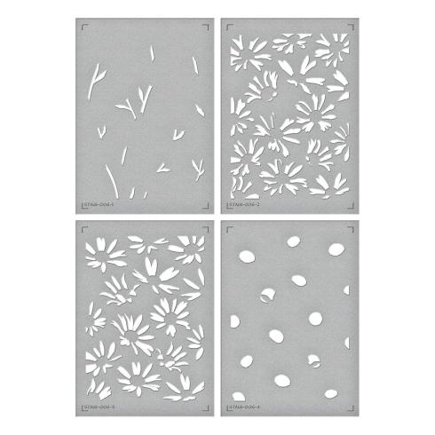 Spellbinders - Buchdrucktechnik "Daisy Shower" BetterPress Plate & Stencil
