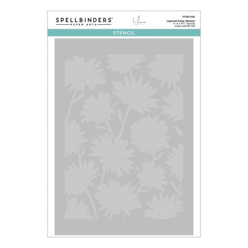 Spellbinders - Buchdrucktechnik "Daisy Shower" BetterPress Plate & Stencil