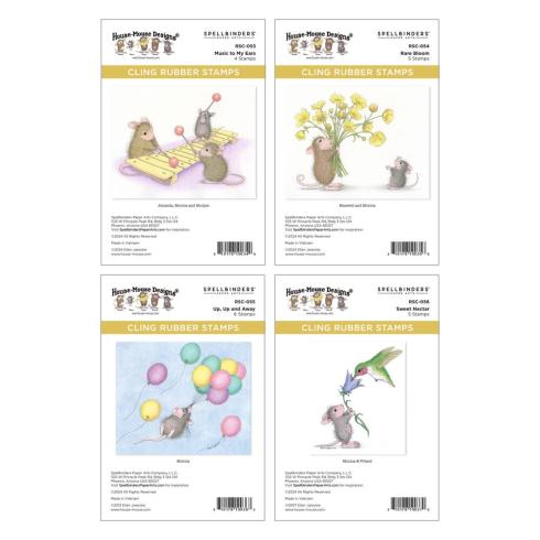 Spellbinders - Gummistempel Set "House-Mouse Rare Bloom Collector Bundle" Cling Stamp