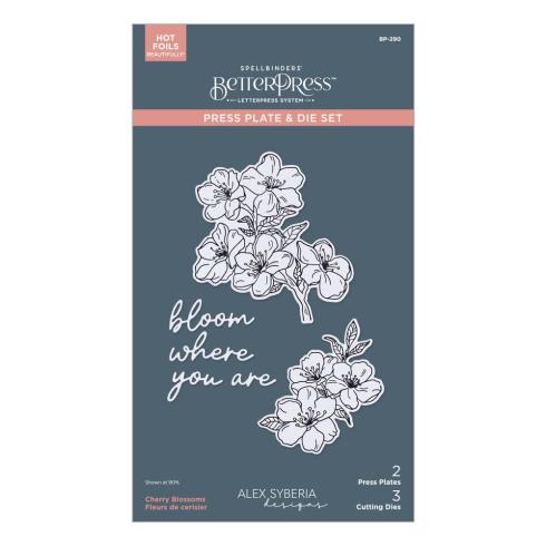 Spellbinders - Buchdrucktechnik "Cherry Blossoms" BetterPress Plate & Dies