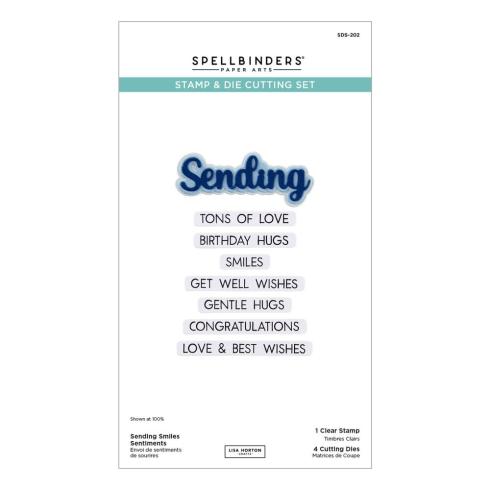 Spellbinders - Stempelset & Stanzschablone "Smiles Sentiment" Clear Stamps & Dies
