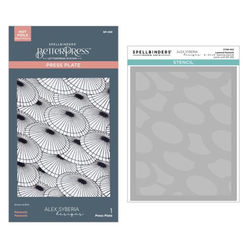 Spellbinders - Buchdrucktechnik "Spring in Kyoto" BetterPress Plate & Stencil
