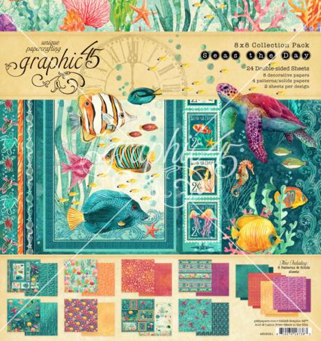 Graphic 45 - Designpapier "Seas the Day" Collection Pack 8x8 Inch - 24 Bogen