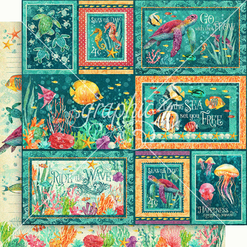 Graphic 45 - Designpapier "Seas the Day" Collection Pack 12x12 Inch - 24 Bogen