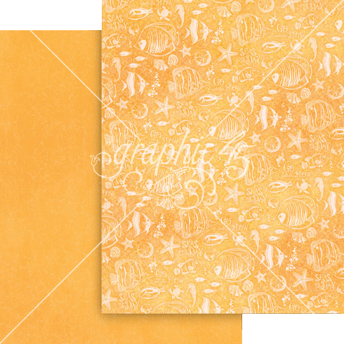 Graphic 45 - Designpapier "Seas the Day" Patterns & Solid Pad 8,5x11 Inch - 16 Bogen