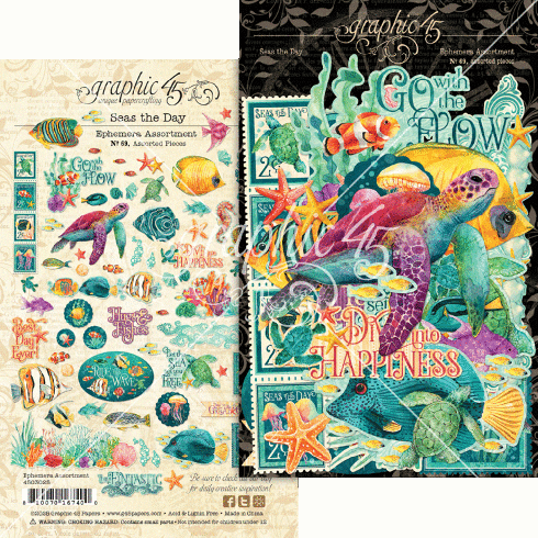 Graphic 45 - Stanzteile "Seas the Day" Ephemera