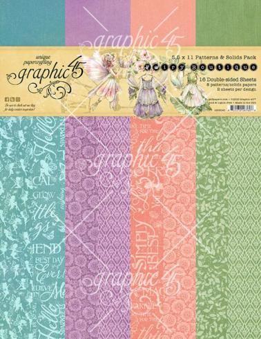 Graphic 45 - Designpapier "Fairy Boutique" Patterns & Solid Pad 8,5x11 Inch - 16 Bogen