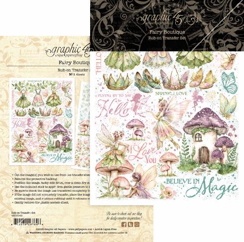 Graphic 45 - Transfer Aufkleber "Fairy Boutique" Rub-On