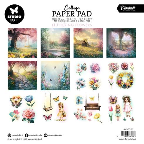 Studio Light - Designpapier "Fluttering Flowers" Paper Pack 8x8 Inch - 24 Bogen