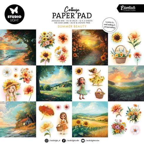 Studio Light - Designpapier "Summer Beauty" Paper Pack 8x8 Inch - 24 Bogen