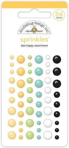 Doodlebug Design - Epoxy Sticker "Bee Happy" Shape Sprinkles