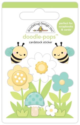 Doodlebug Design - Sticker "Bee Happy Bee-Utiful Garden" Doodle-Pops 