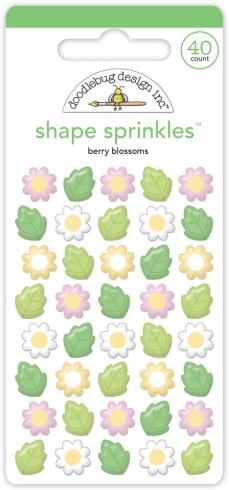 Doodlebug Design - Epoxy Sticker "Berry Sweet Blossoms" Shape Sprinkles