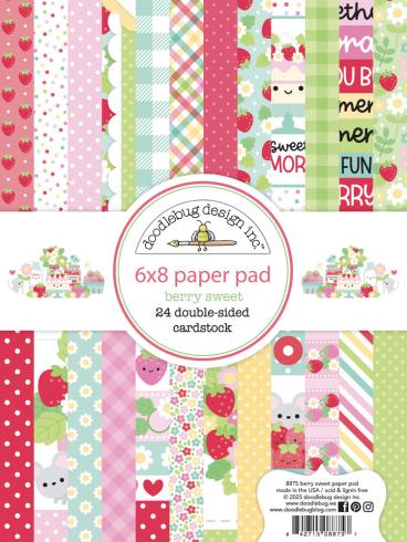 Doodlebug Design - Designpapier "Berry Sweet" Paper Pack 6x8 Inch - 24 Bogen