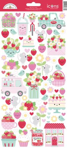 Doodlebug Design - Aufkleber "Berry Sweet" Icons Sticker