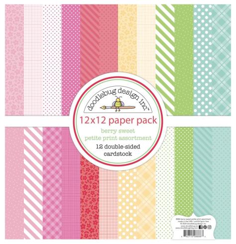 Doodlebug Design - Designpapier  "Berry Sweet" Paper Pack 12x12 Inch - 12 Bogen