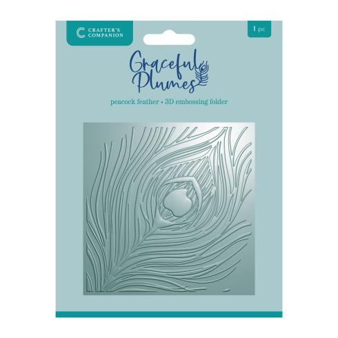 Crafters Companion - Prägefolder "Peacock Feather" 3D Embossingfolder