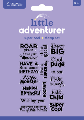 Crafters Companion - Stempelset "Super Cool Sentiments" Clear Stamps