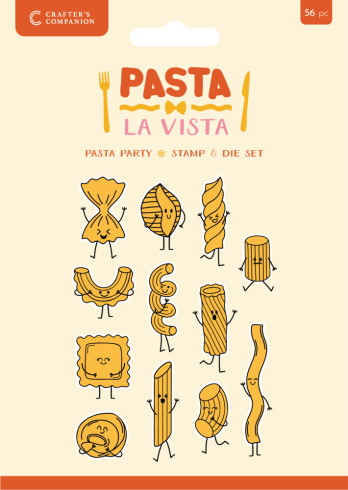 Crafters Companion - Stempelset & Stanzschablone "Pasta Party" Stamp & Dies