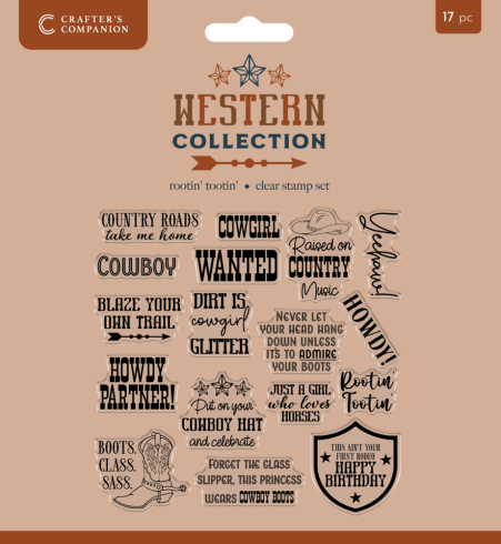 Crafters Companion - Stempelset "Rootin' Tootin'" Clear Stamps