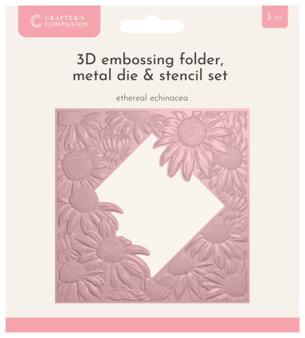 Crafters Companion - Prägefolder, Stanzschablone,Schablone "Ethereal Echinacea" Embossingfolder, Dies,Stencil