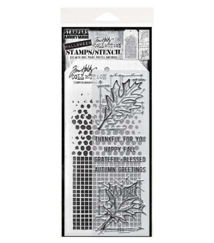 Stampers Anonymous - Stempelset & Schablone "Mixed Media #51" Clear Stamp & Stencil Design by Tim Holtz