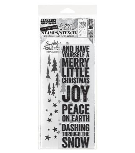 Stampers Anonymous - Stempelset & Schablone "Mixed Media #53" Clear Stamp & Stencil Design by Tim Holtz