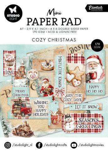 Studio Light - Designpapier "Cozy Christmas" Mini Paper Pad A7 - 24 Bogen