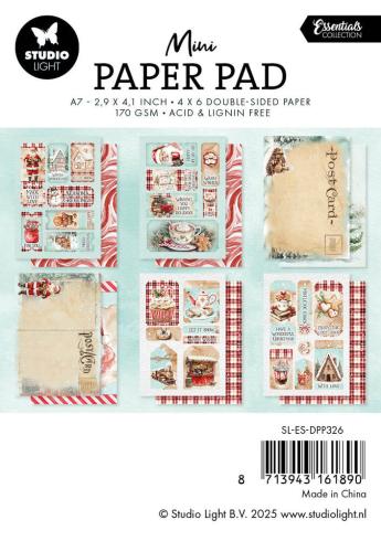 Studio Light - Designpapier "Cozy Christmas" Mini Paper Pad A7 - 24 Bogen