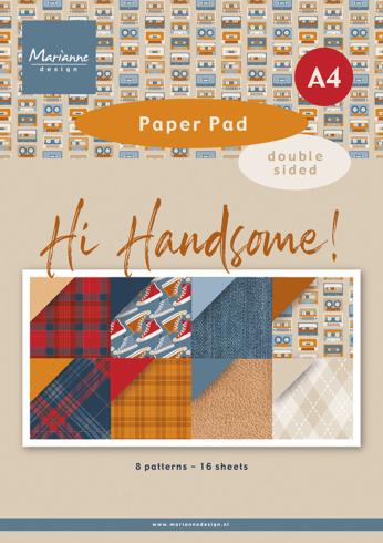 Marianne Design - Designpapier "Hi Handsome!" Paper Pad A4 - 16 Bogen 