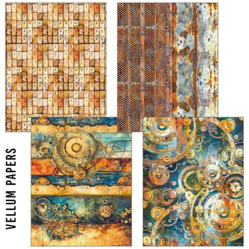 Ciao Bella - Seiden - und Transparentpapier "Past Time" Craftmix Mixed Paper Pack A5
