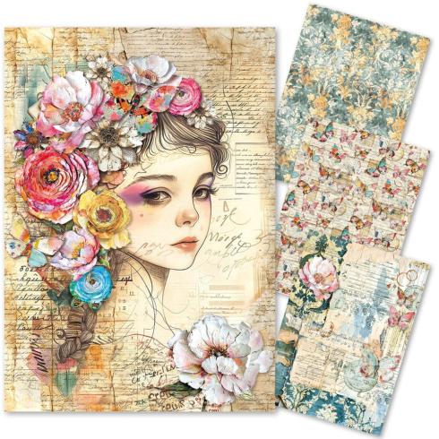Ciao Bella - Decopatch Papier "Quintessential" Mixed Media Rice Paper A4 - 4 Bogen