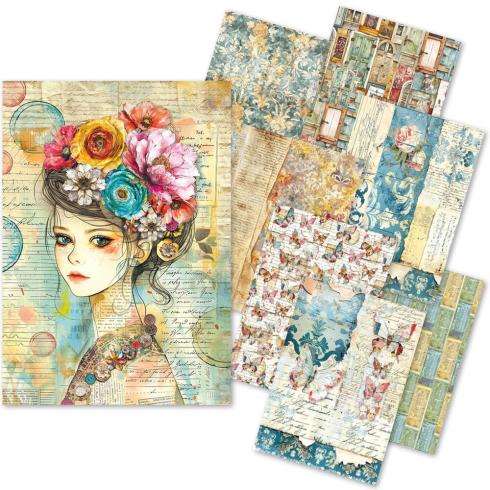 Ciao Bella - Seiden - und Transparentpapier "Quintessential" Craftmix Mixed Paper Pack A5