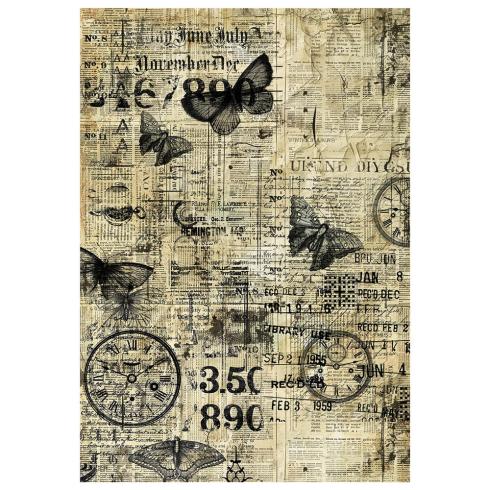Ciao Bella - Decopatch Papier "Time Capsule" Mixed Media Rice Paper A4 - 4 Bogen