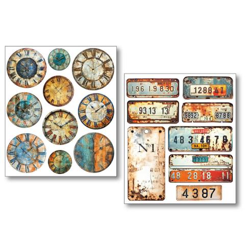Ciao Bella - Aufkleber "Grungy Tags" Mixed Media Stickers