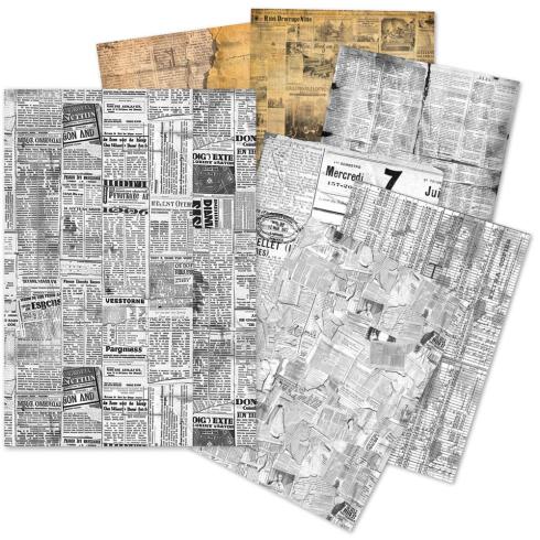 Ciao Bella - Seidenpapier - Decopatch Papier "Newspapers" Tissue Paper A5 - 24 Bogen